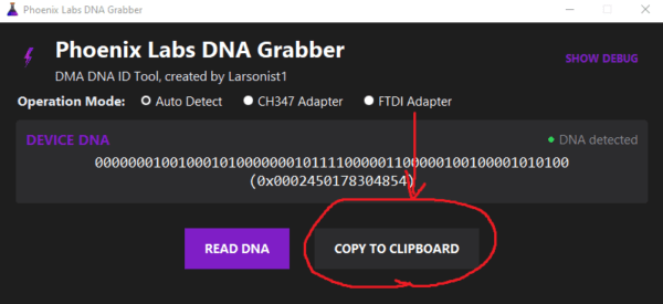 GUI DNA Grabber | Phoenix Labs - DMA Firmware and Cheats